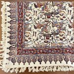 سفره قلمکار 100*100 سانتی متر مدل چوگان کد 016