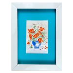 قاب نقاشی آبرنگ شکوفه‌های زندگی