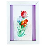 قاب نقاشی آبرنگ آوای گل‌ لاله