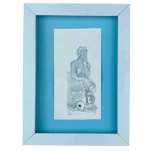 قاب نقاشی آبرنگ تأمل در سکوت