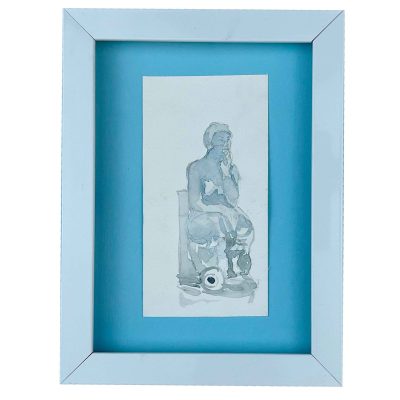 قاب نقاشی آبرنگ تأمل در سکوت