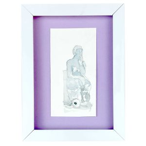 قاب نقاشی آبرنگ تأمل در سکوت