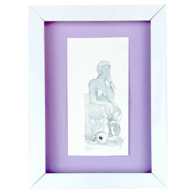 قاب نقاشی آبرنگ تأمل در سکوت