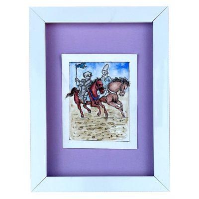 قاب نقاشی آبرنگ تاخت در زمان