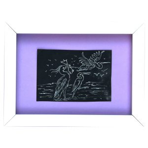 قاب نقاشی آبرنگ راز پرواز