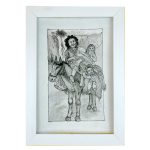 قاب نقاشی آبرنگ سفر زندگی