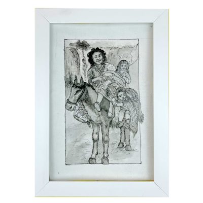 قاب نقاشی آبرنگ سفر زندگی