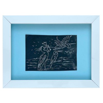 قاب نقاشی آبرنگ راز پرواز