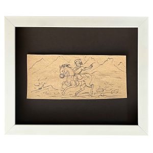 قاب نقاشی سوارکار در کوهستان