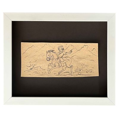 قاب نقاشی سوارکار در کوهستان